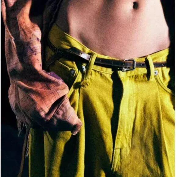 NWT R13 Damon Wide Leg 24/25/26/27 Vibrant Yellow - Picture 5 of 10